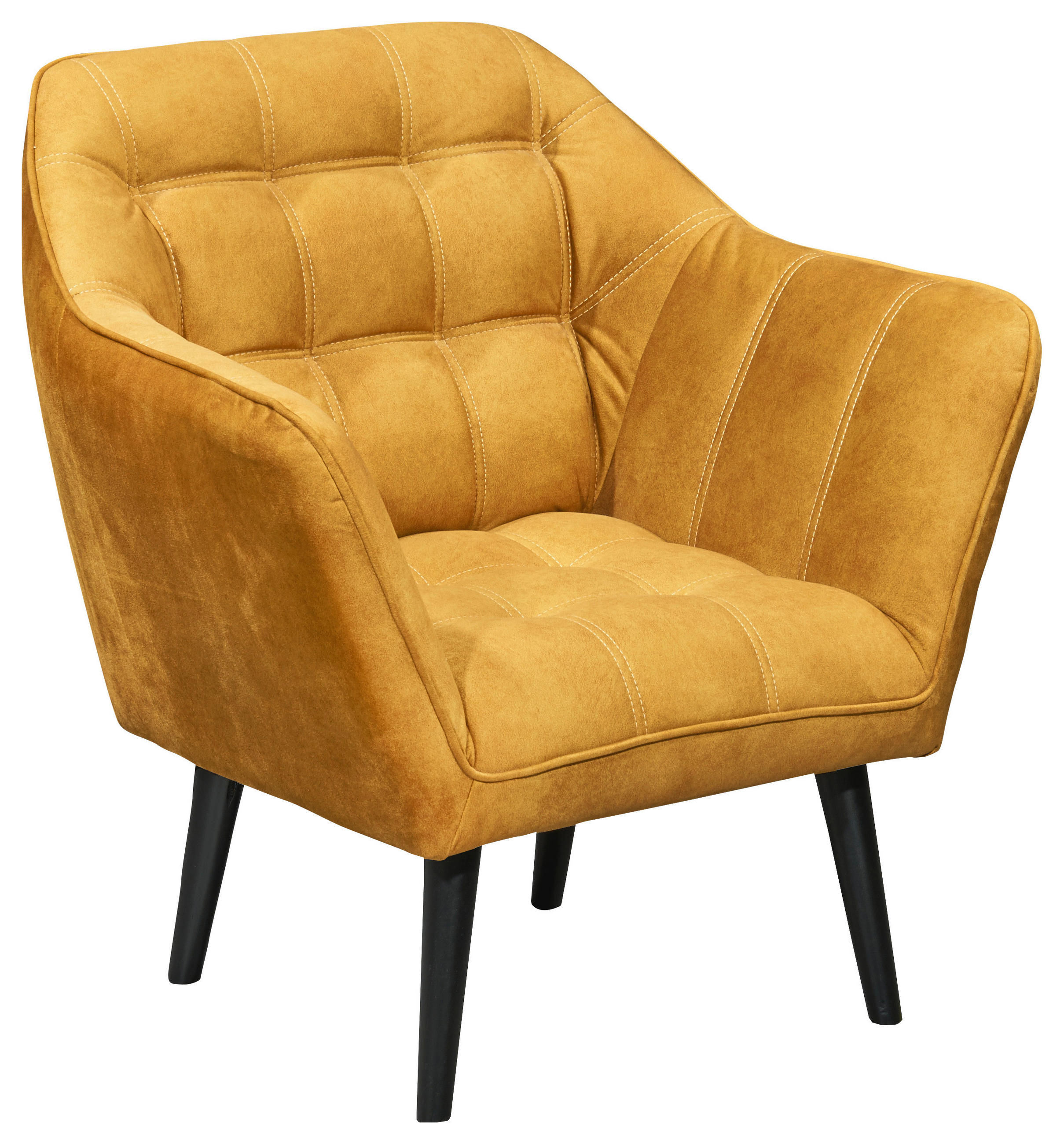 KOKTEL FOTELJA 84/87/70 cm , žuta  - žuta/crna, Moderno, tekstil/drvo (84/87/70cm) - MID.YOU