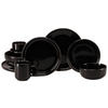 KOMBISERVICE Schwarz, Goldfarben Nordic Festive Schwarz 10-teilig 2 Personen  - Goldfarben/Schwarz, Basics, Keramik - Creatable