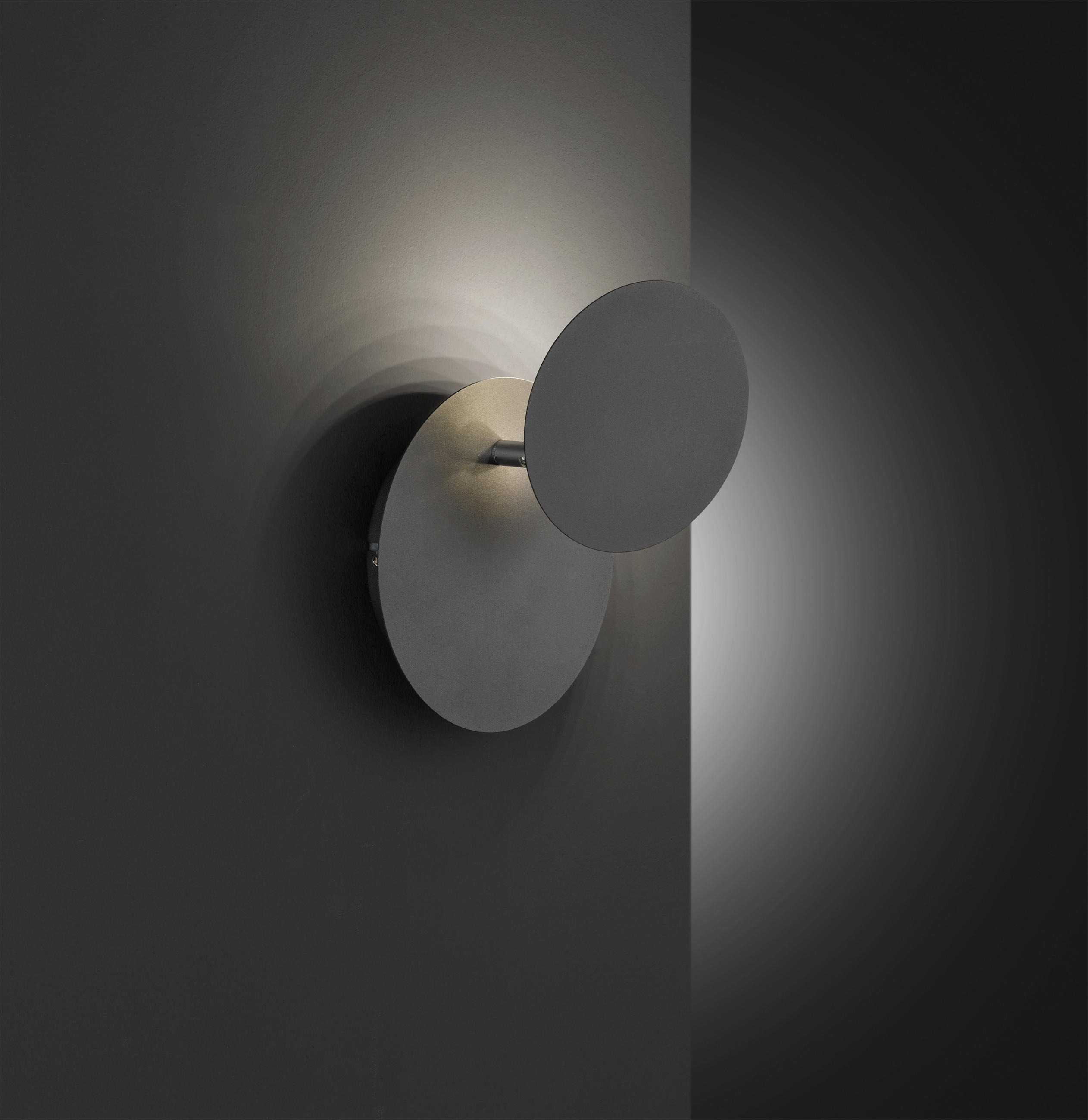 APLICĂ DE PERETE CU LED - negru, Basics, plastic/metal (18/6,5cm) - Wofi
