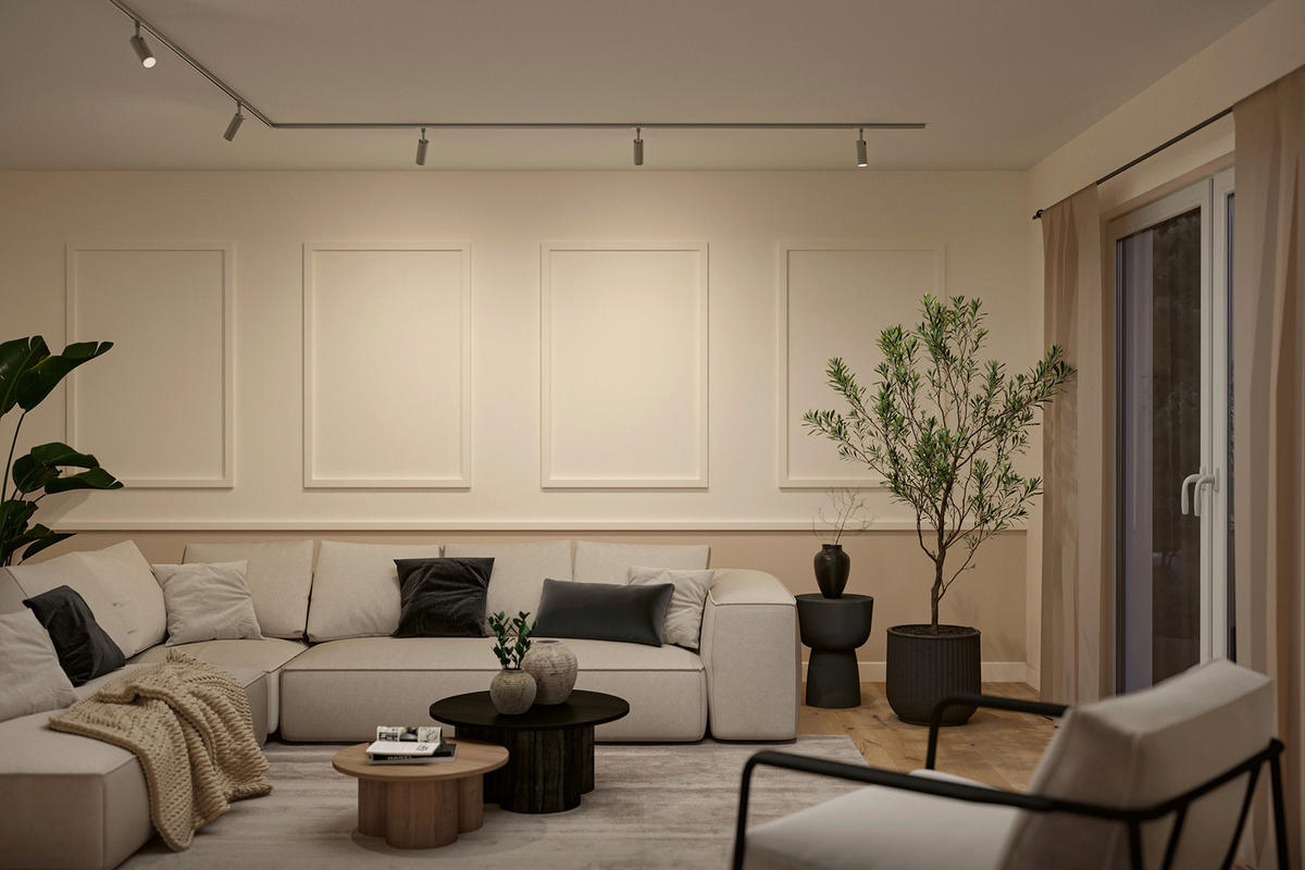 SCHIENENSYSTEM-STRAHLER URail 4,3/19 cm  - Chromfarben, Basics, Kunststoff (4,3/19cm) - Paulmann