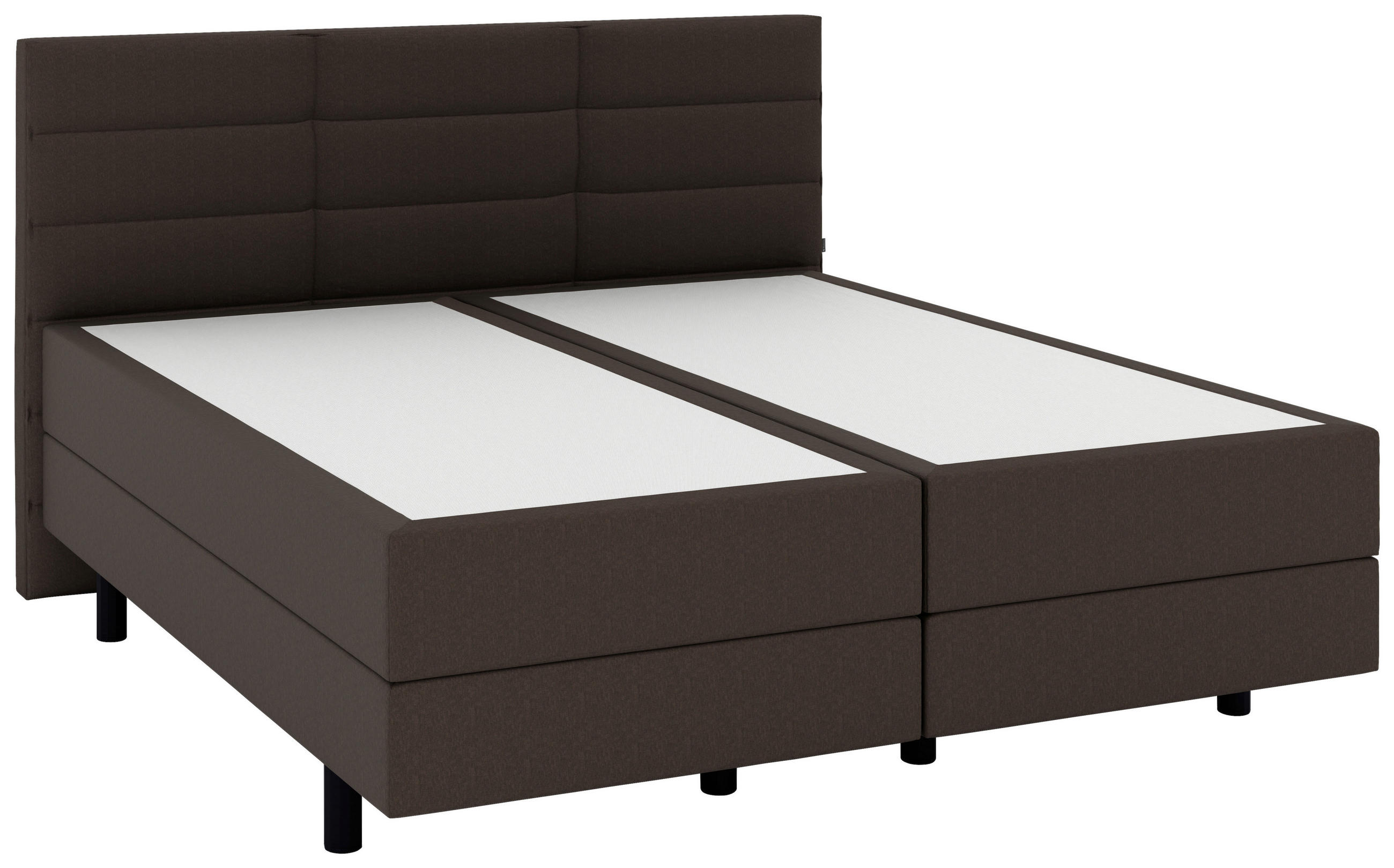 BOXSPRINGBETT 200/200 cm,  in Braun, gepolstertes Kopfteil, Matratzen, H3 + H3 = fest  - Schwarz/Braun, KONVENTIONELL, Holzwerkstoff/Kunststoff (200/200cm) - Musterring