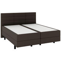 BOXSPRINGBETT 200/200 cm,  in Braun, gepolstertes Kopfteil, Matratzen, H3 + H3 = fest  - Schwarz/Braun, KONVENTIONELL, Holzwerkstoff/Kunststoff (200/200cm) - Musterring