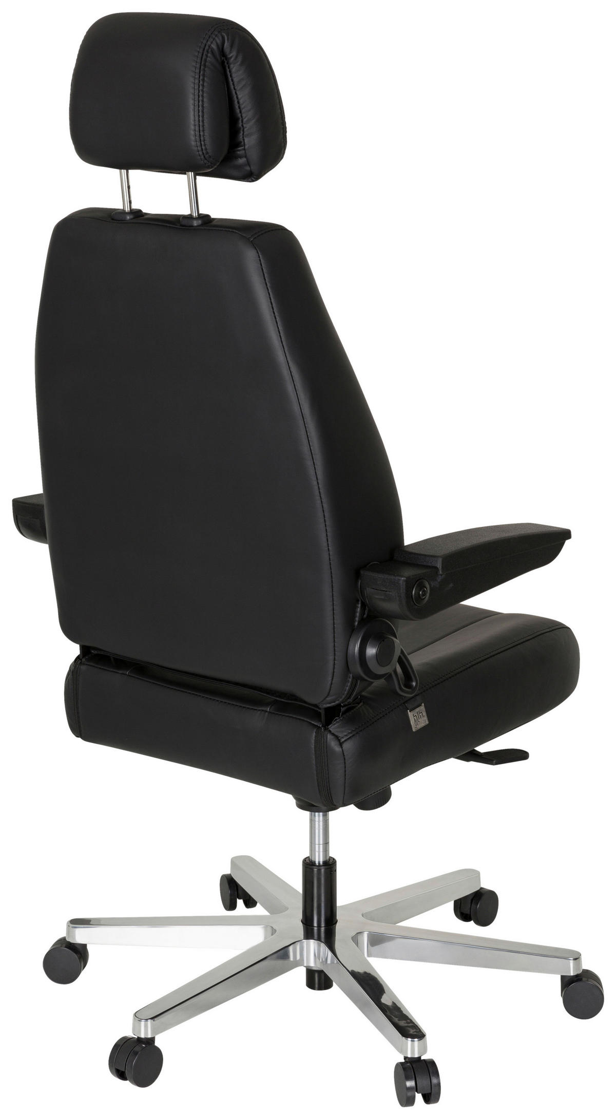 DREHSTUHL Schwarz  - Silberfarben/Schwarz, Basics, Leder/Kunststoff (70/152/70cm) - MID.YOU