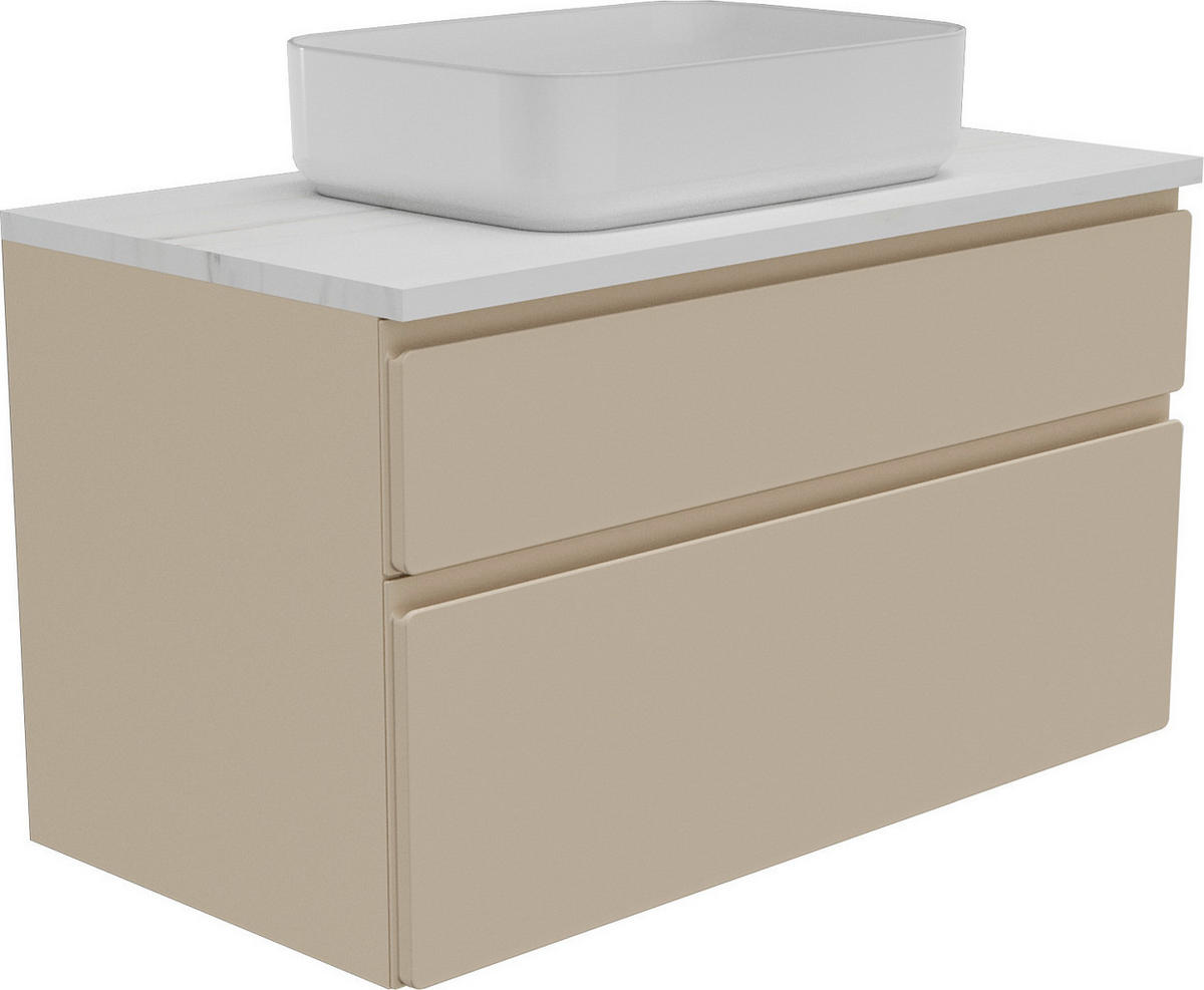 WASCHBECKENUNTERSCHRANK 90/55/47 cm  - Greige/Weiß, MODERN, Holzwerkstoff (90/55/47cm) - Welnova