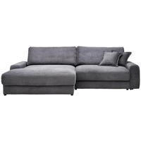 ECKSOFA in Cord Dunkelgrau  - Dunkelgrau/Schwarz, Modern, Kunststoff/Textil (180/300cm) - Carryhome