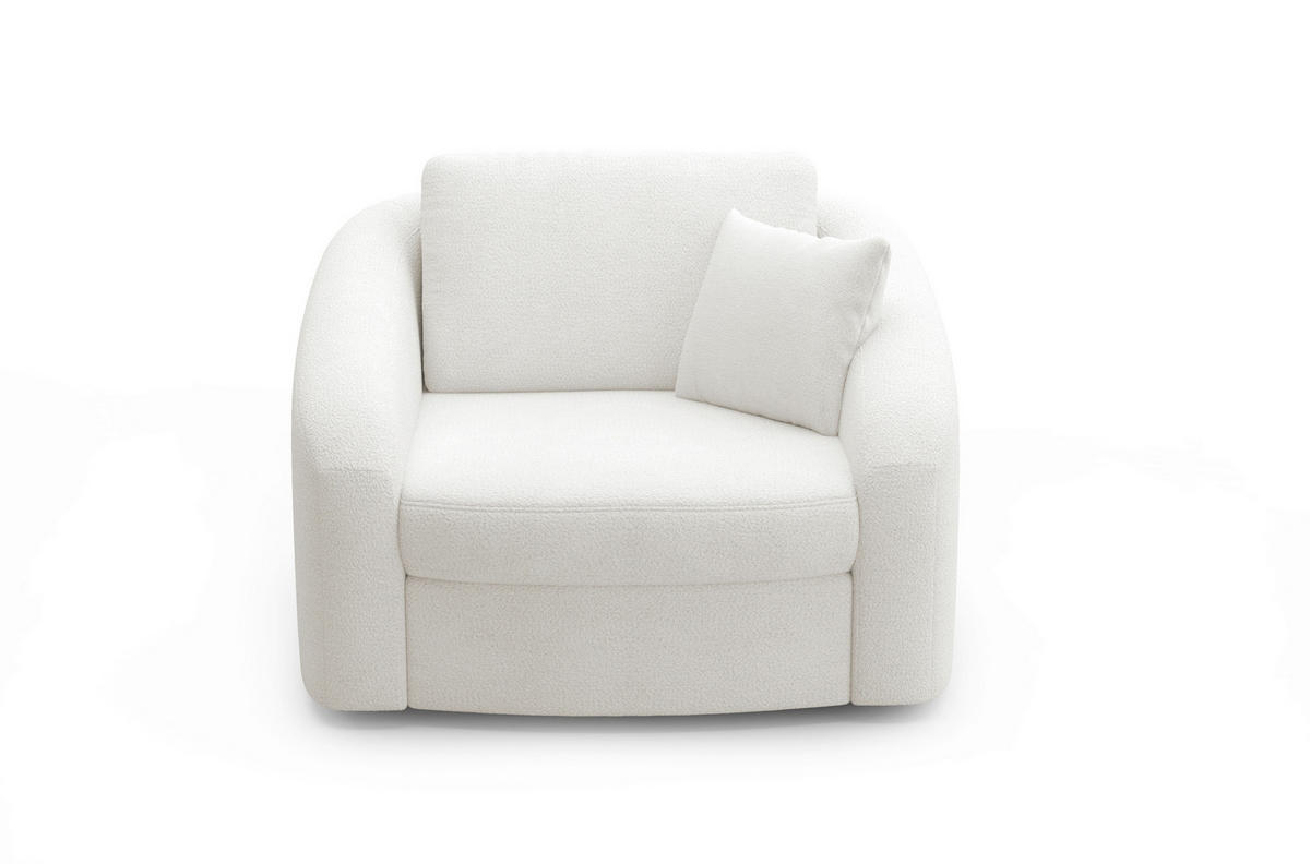 SESSEL in Flachgewebe Weiss  - Weiss/Schwarz, Modern, Kunststoff/Textil (116/88/104cm) - Sit & More