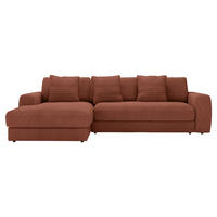 ECKSOFA Bronzefarben Cord  - Schwarz/Bronzefarben, MODERN, Kunststoff/Textil (182/302cm) - Carryhome