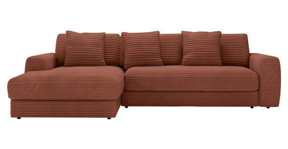 ECKSOFA in Cord Bronzefarben 182/302 cm - Schwarz/Bronzefarben, MODERN, Kunststoff/Textil (182/302cm) - Carryhome