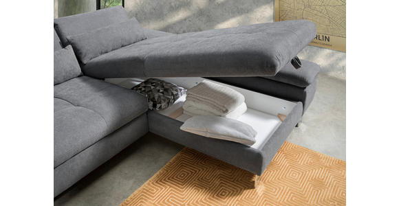 ECKSOFA Grün Webstoff  - Chromfarben/Grün, Design, Textil/Metall (310/203cm) - Xora