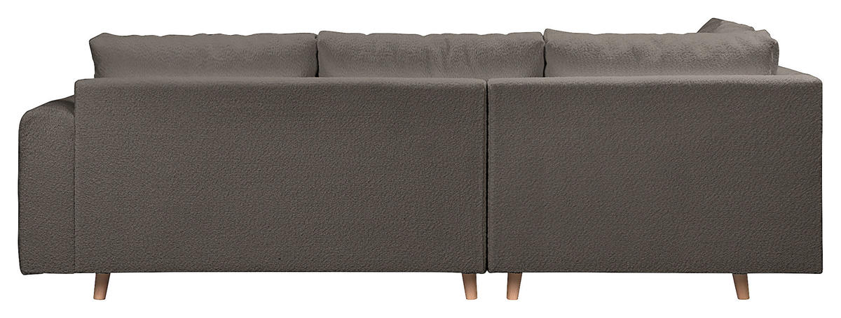 ECKSOFA Dunkelgrau Bouclé  - Dunkelgrau/Naturfarben, Design, Holz/Textil (161/231cm) - Livetastic