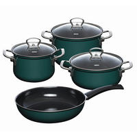 KOCHTOPFSET TEAL 4-teilig  - Dunkelgrün, Basics, Metall (48.50/28.50/24cm) - Riess