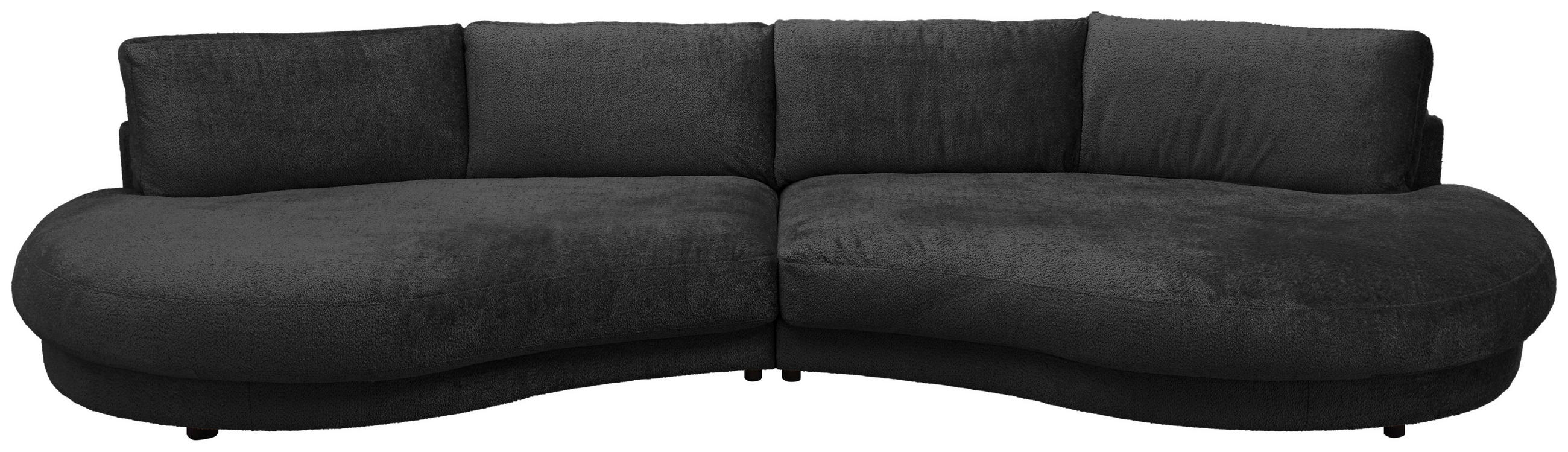 BIGSOFA Chenille Schwarz  - Schwarz, Design, Kunststoff/Textil (410/86/166cm) - Pure Home Lifestyle