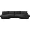 BIGSOFA Chenille Schwarz  - Schwarz, Design, Kunststoff/Textil (410/86/166cm) - Pure Home Lifestyle