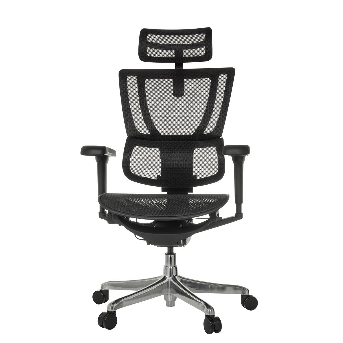 OTOČNÁ ŽIDLE, síť, černá - černá/barvy stříbra, Moderní, kov/textil (71/135/75cm) - MID.YOU