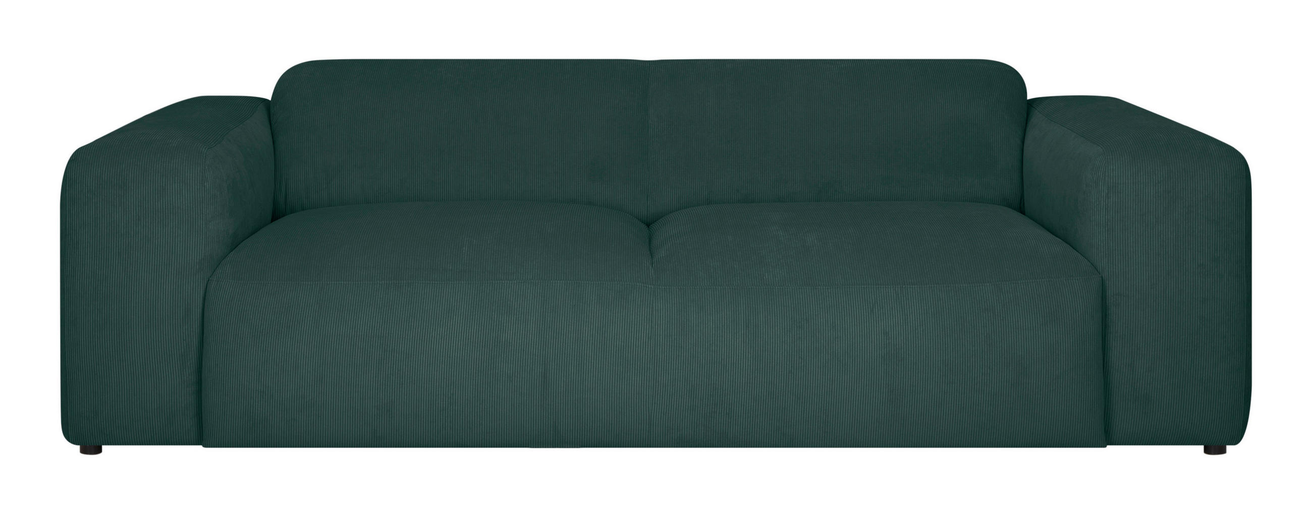 3-SITZER-SOFA HANNAH Cord Grün  - Schwarz/Grün, Design, Kunststoff/Textil (247/75/104cm) - MID.YOU