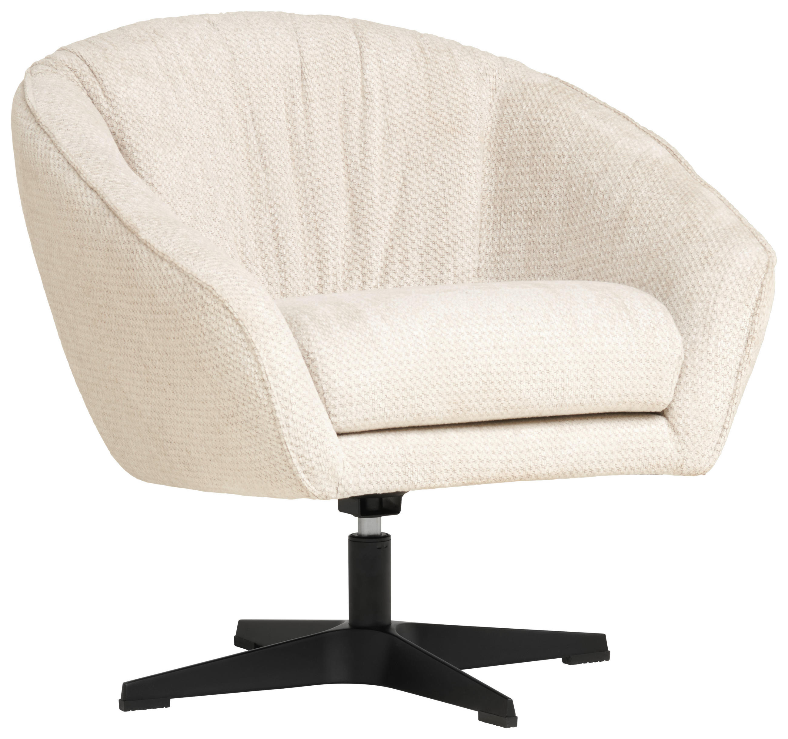 SESSEL in Chenille Naturfarben  - Schwarz/Naturfarben, Design, Textil/Metall (80/78/80cm) - Stylife