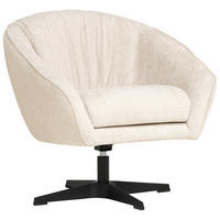 SESSEL in Chenille Naturfarben  - Schwarz/Naturfarben, Design, Textil/Metall (80/78/80cm) - Stylife