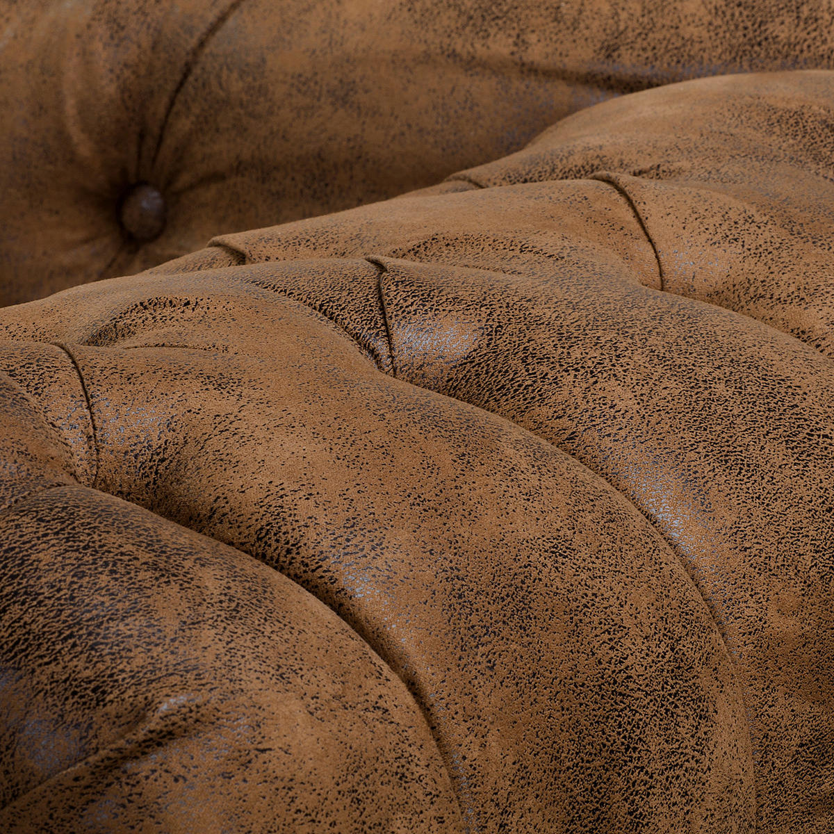 RÉCAMIERE Lederlook Braun  - Braun, Design, Holz/Textil (185/93/75cm) - Livetastic