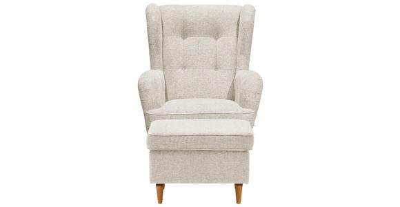 OHRENSESSEL Webstoff Creme, Eiche Wotan - Eiche Wotan/Creme, Basics, Holz/Textil (78/102/98cm) - Carryhome