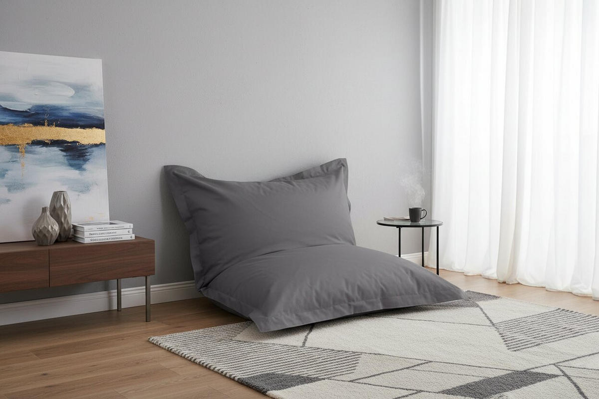 SITZSACK Webstoff 380 L  - Grau, Design, Textil (140/180/14cm) - Boxxx