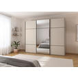 SCHWEBETÜRENSCHRANK 301/223/68 cm 3-türig Champagner  - Champagner/Schwarz, KONVENTIONELL, Glas/Holzwerkstoff (301/223/68cm) - Novel