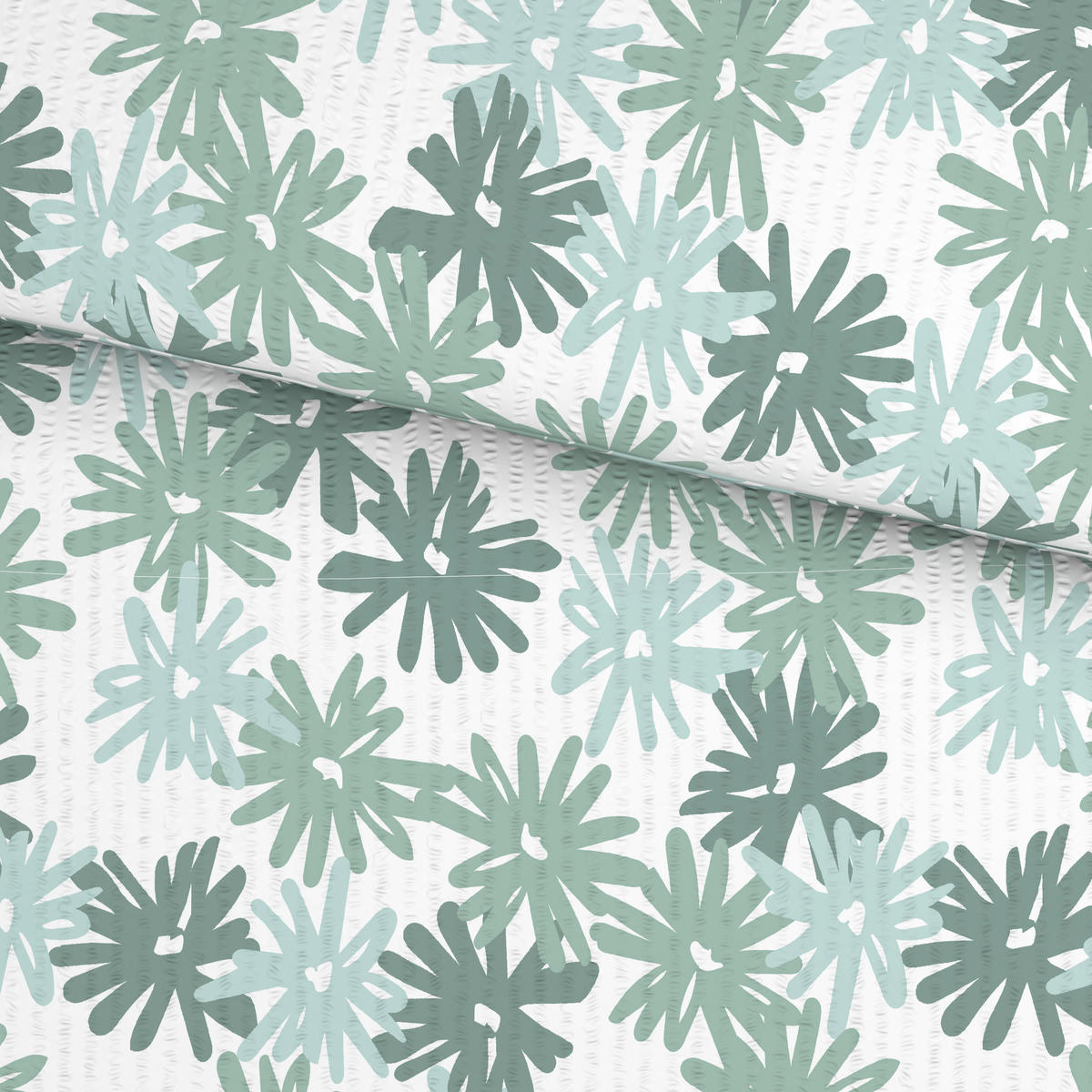 BETTWÄSCHE 2-teilig Seersucker 140/200 cm  - Grün, KONVENTIONELL, Textil (140/200cm) - Esposa