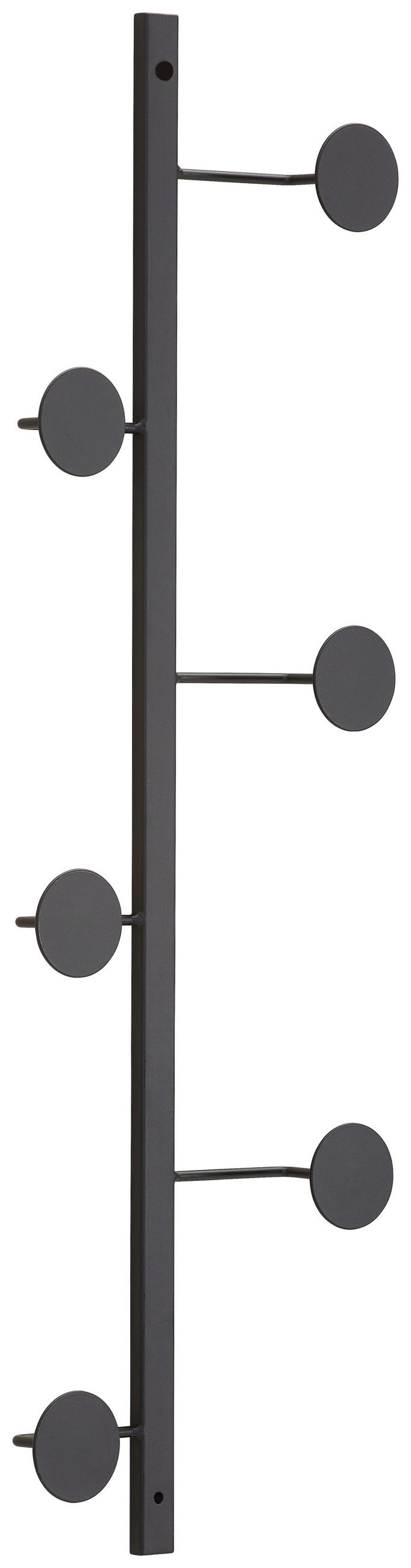 LIŠTA S HÁČKY, 20/70/6 cm - černá, Trend, kov (20/70/6cm) - Landscape