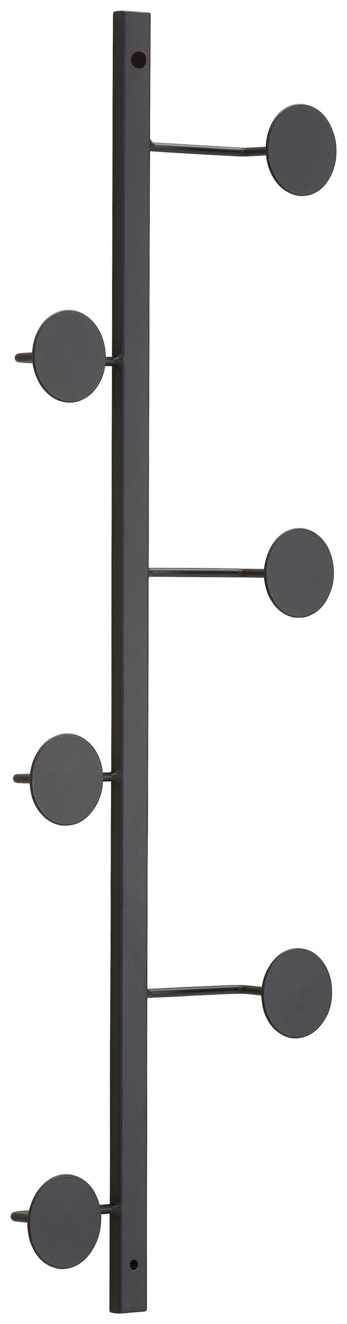LIŠTA S HÁČKY, 20/70/6 cm - černá, Trend, kov (20/70/6cm) - Landscape