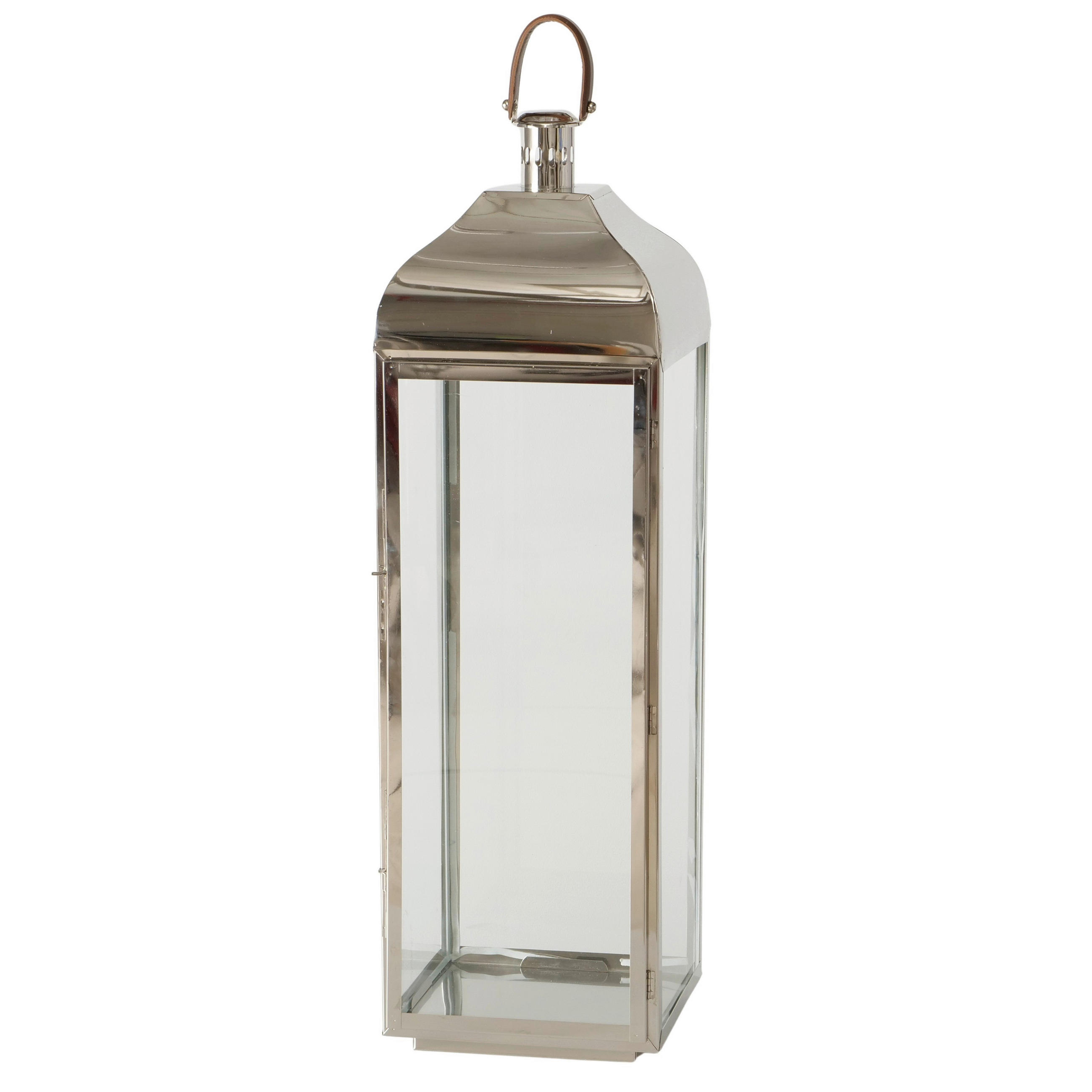LATERNE - Silberfarben, Basics, Glas/Metall (30/30/100cm)