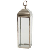 LATERNE - Silberfarben, Basics, Glas/Metall (30/30/100cm)