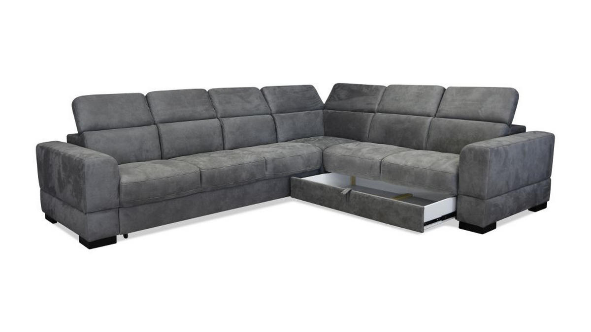 SJEDEĆA GARNITURA drvo, tekstil, drvni materijal  siva   - siva, Moderno, drvni materijal/drvo (305/245cm) - Hom`in