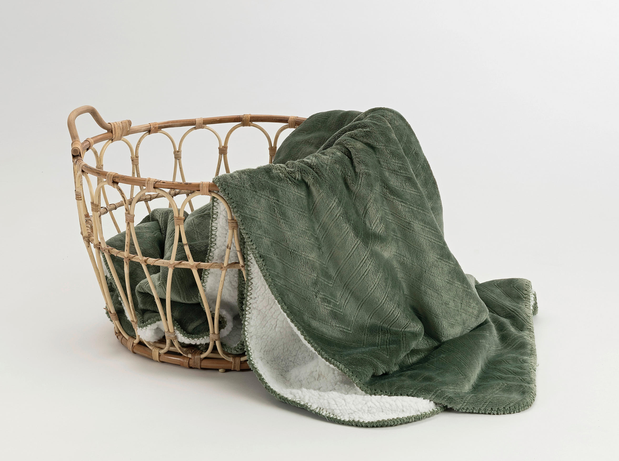 PLÄD 130/170 cm  - mörkgrön, Basics, textil (130/170cm)