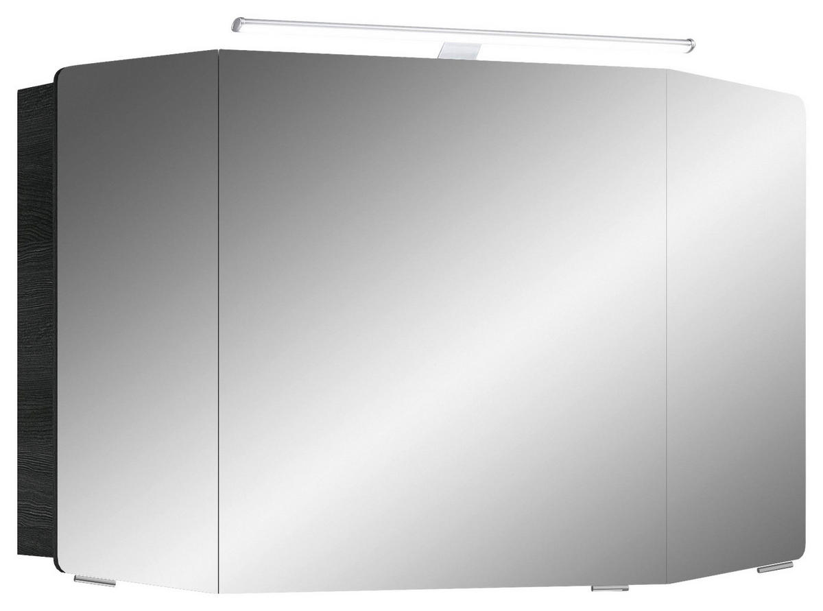 SPIEGELSCHRANK 100/67/17 cm  - Chromfarben/Graphitfarben, KONVENTIONELL, Glas/Holzwerkstoff (100/67/17cm) - Pelipal