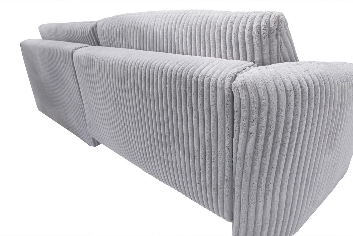 ECKSOFA in Cord Grau  284/161 cm  - Terracotta/Schwarz, Design, Kunststoff/Textil (284/161cm) - Livetastic