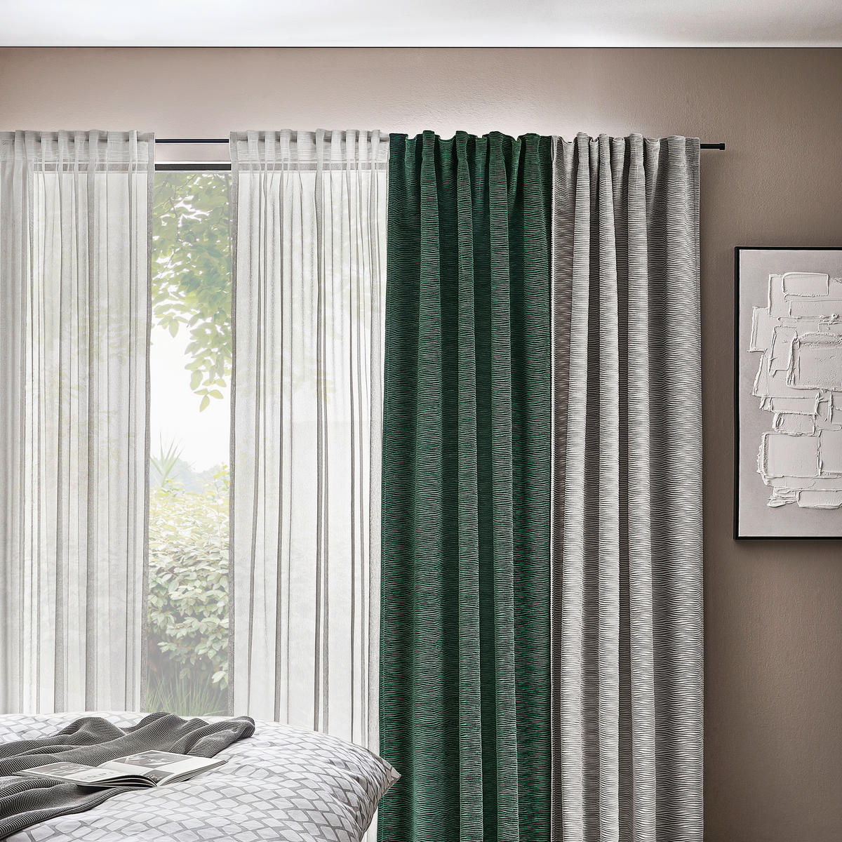 FERTIGVORHANG  halbtransparent  140/245 cm   - Silberfarben, KONVENTIONELL, Textil (140/245cm) - Dieter Knoll