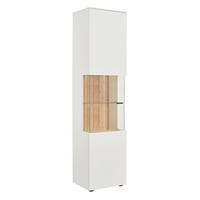 VITRINE in massiv Wildeiche Weiß, Eichefarben  - Eichefarben/Anthrazit, Design, Glas/Holz (50/202,8/42cm) - Novel
