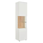 VITRINE  in massiv Wildeiche Weiß, Eichefarben - Eichefarben/Anthrazit, Design, Glas/Holz (50/202,8/42cm) - Novel