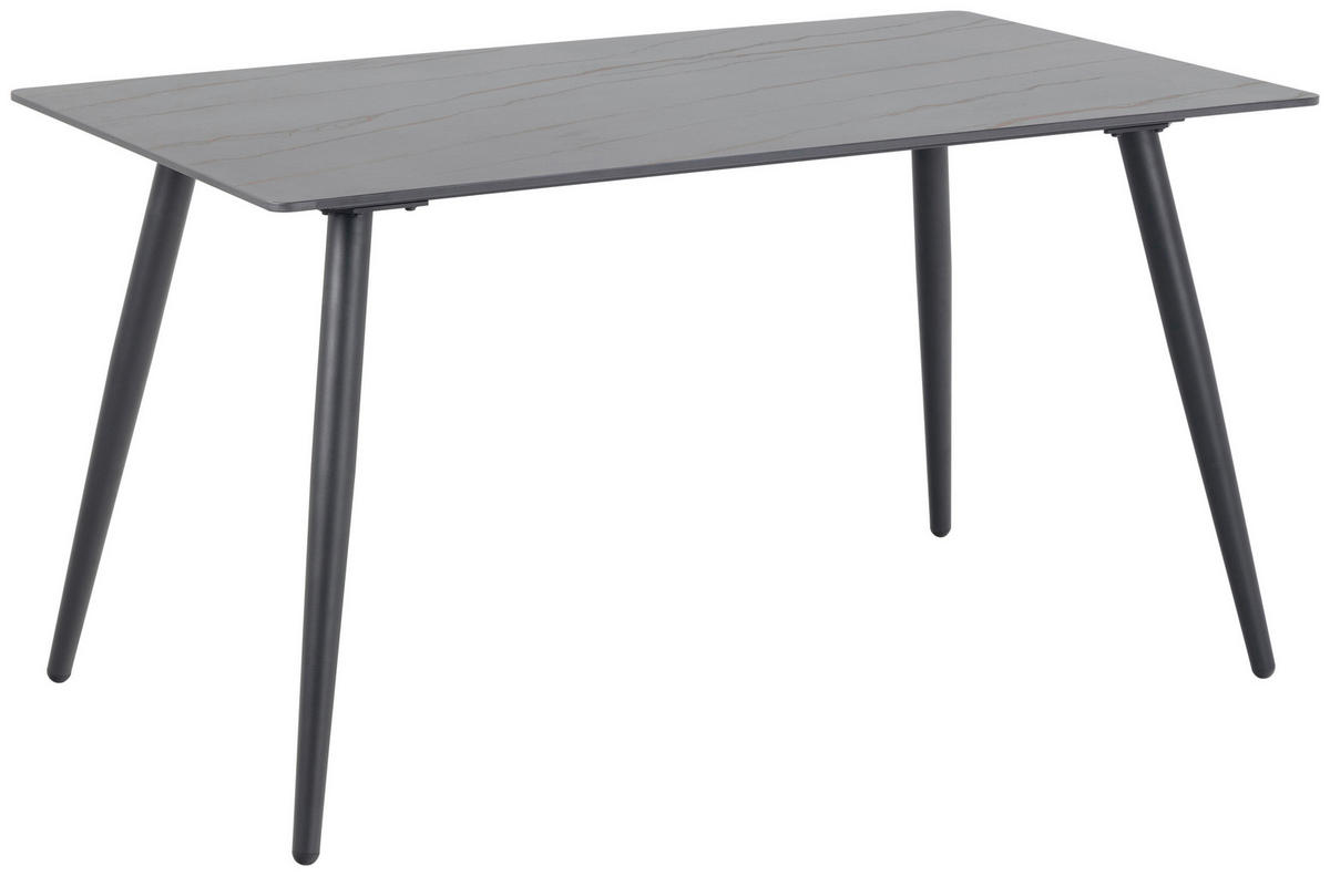 JEDILNA MIZA, črna  - črna, Moderno, kovina/keramika (140/80/75cm) - MID.YOU