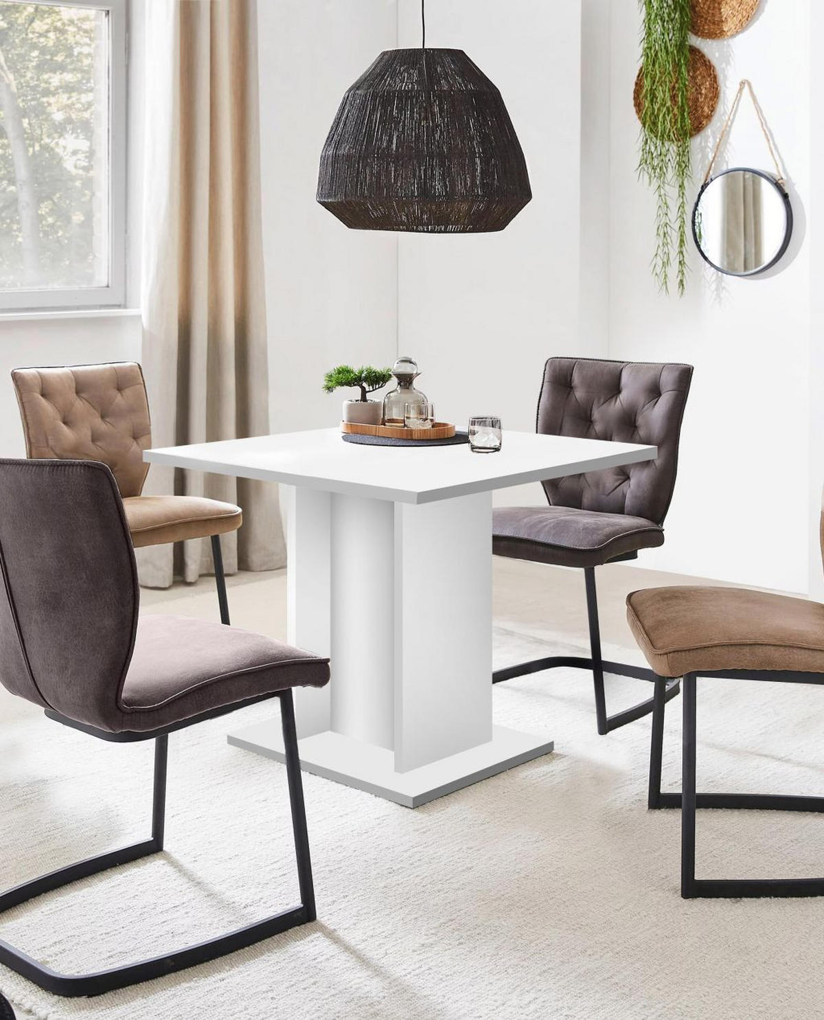 TRPEZARIJSKI STO  bela   - bela, Moderno, pločasti materijal (80/74/80cm) - Xora