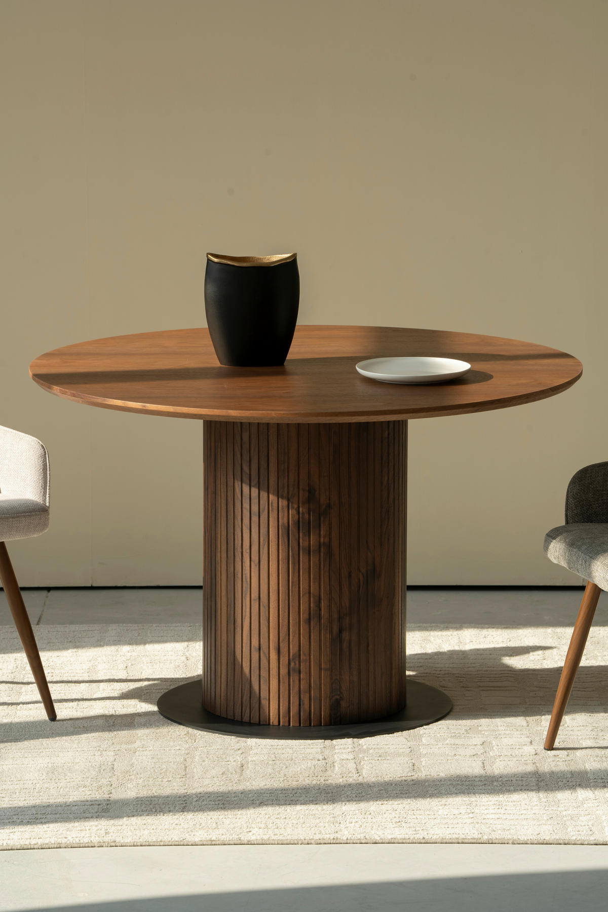 STOL ZA BLAGOVAONICU  boje oraha  drvo, metal, drvni materijal      - boje oraha/crna, Lifestyle, drvni materijal/drvo (120/120/75cm) - MID.YOU