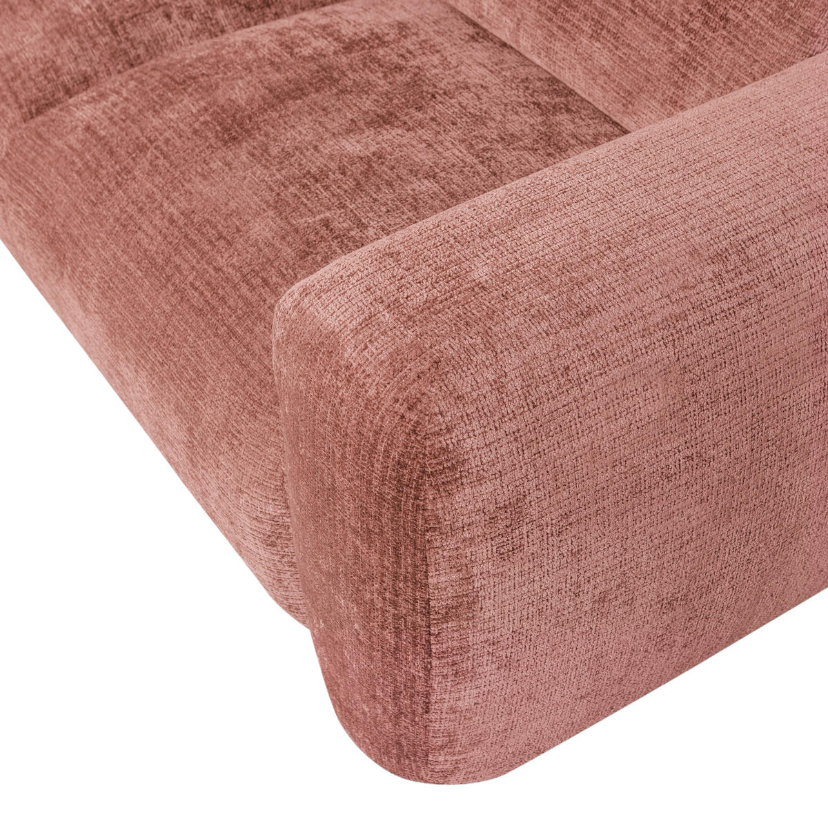 ECKSOFA Cloud Taupe, Pink Chenille  - Taupe/Pink, Design, Kunststoff/Textil (165/280cm) - Livetastic