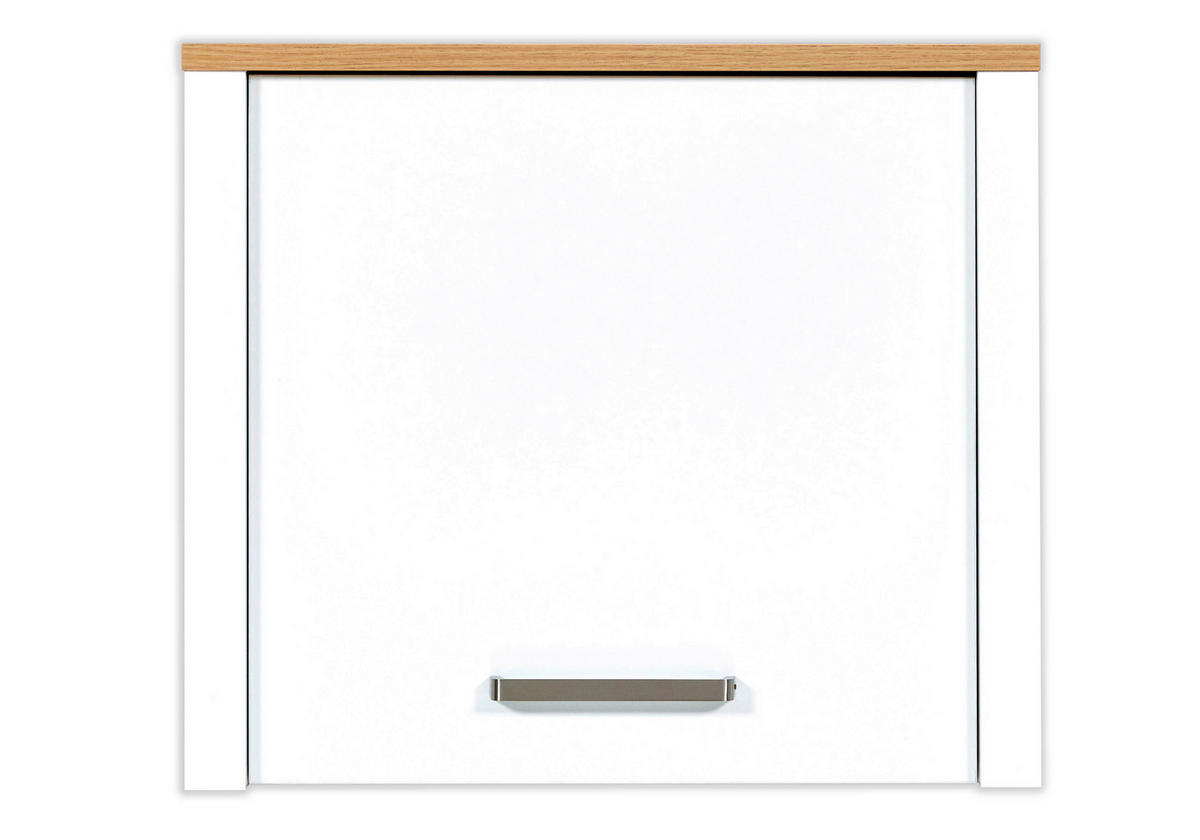 KÜCHENLEERBLOCK   in Weiß, Eiche Artisan  - Silberfarben/Weiß, MODERN, Glas/Holzwerkstoff (300/227/60cm) - home24