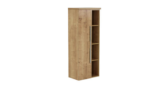 MIDISCHRANK 50/130,8/33 cm - Chromfarben/Eichefarben, KONVENTIONELL, Holzwerkstoff (50/130,8/33cm) - Dieter Knoll
