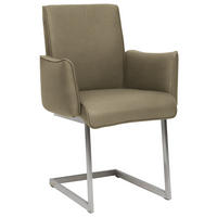 ARMLEHNSTUHL  in Stahl Mikrofaser  - Edelstahlfarben/Grün, Design, Holzwerkstoff/Textil (63/91/60cm) - Dieter Knoll