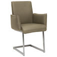 ARMLEHNSTUHL  in Stahl Mikrofaser  - Edelstahlfarben/Grün, Design, Holzwerkstoff/Textil (63/91/60cm) - Dieter Knoll