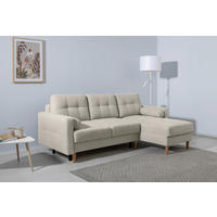 ECKSOFA in Hellgrau  - Buchefarben/Hellgrau, Design, Holz/Textil (223/157cm) - MID.YOU