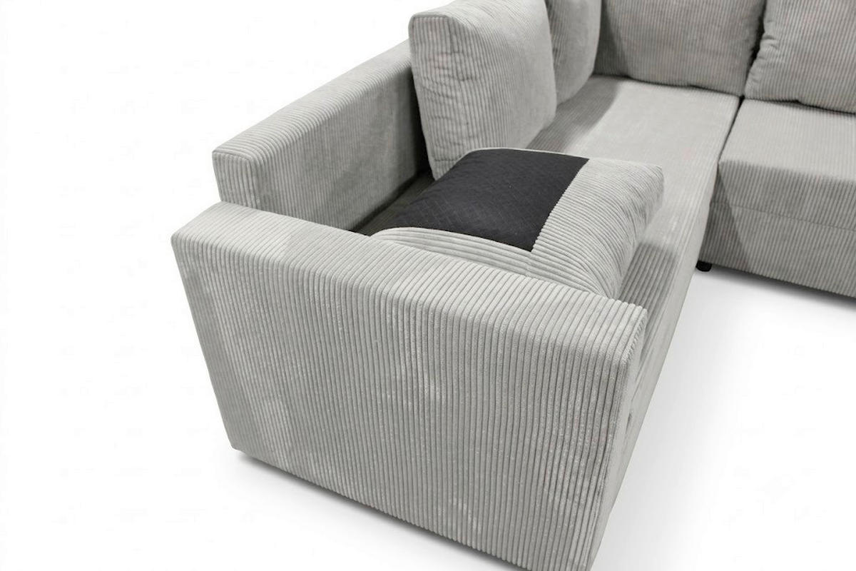 SEDACIA SÚPRAVA, textil, béžová - čierna/béžová, Design, textil/plast (223/304/156cm) - P & B