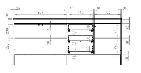 SIDEBOARD  in 192/82/40 cm  - Schwarz, Design, Holzwerkstoff (192/82/40cm) - Hom`in