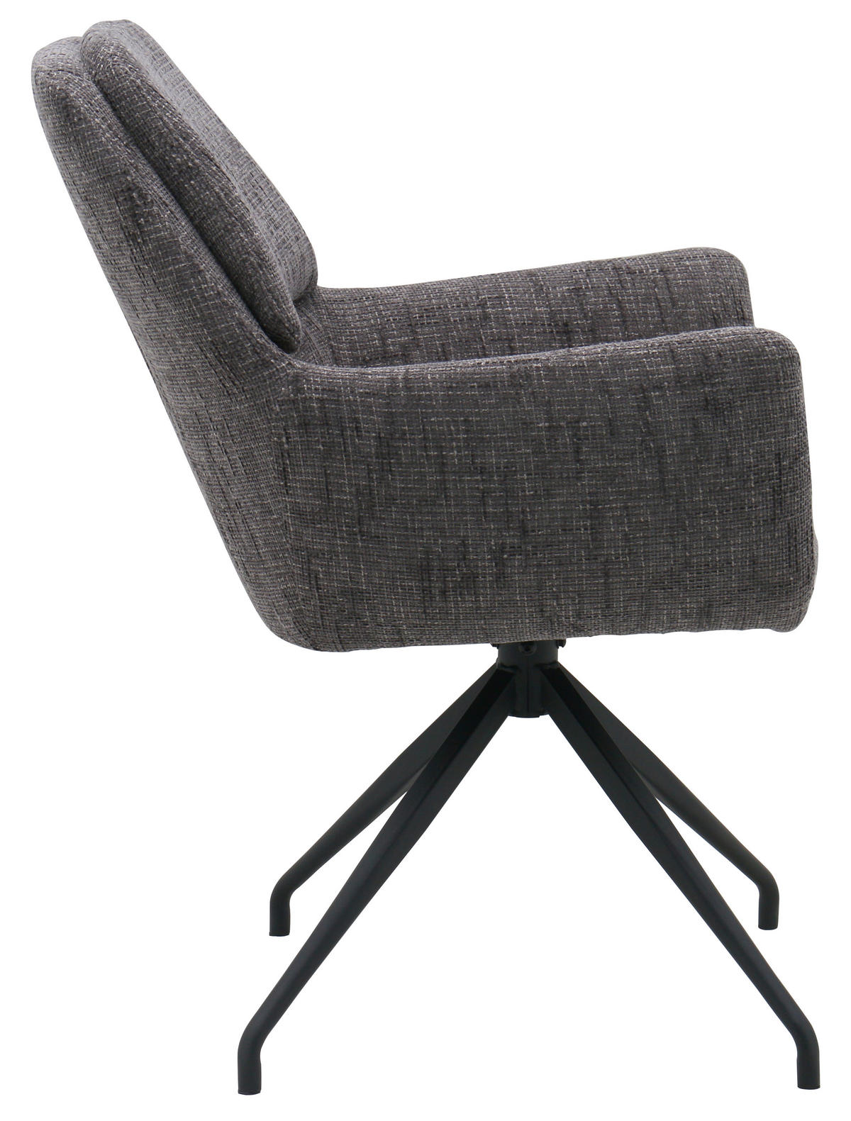 ARMLEHNSTUHL  Sitzfläche 360° drehbar, automatische Rückholfunktion Webstoff  Grau, Schwarz  - Schwarz/Grau, MODERN, Textil/Metall (58/89/67cm) - Livetastic