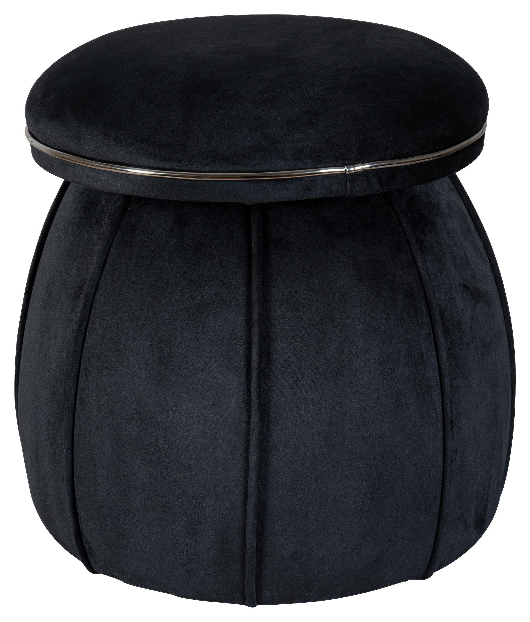 HOCKER in Textil Graphitfarben, Schwarz  - Graphitfarben/Schwarz, Design, Textil (51,5/55cm) - Kayoom